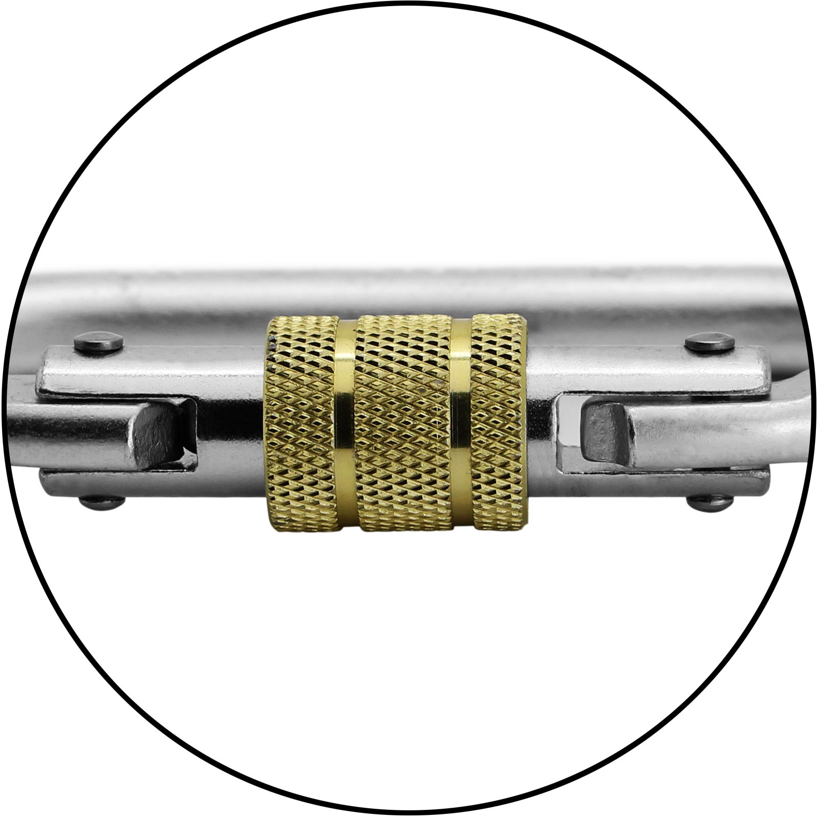 ALPIDEX Set da 5 Moschettoni in Acciaio Ovali con Chiusura a Vite - 25 kN - Certificati EN 362 e EN 12275 - Moschettone per Sicurezza sul Lavoro e Carichi Elevati
