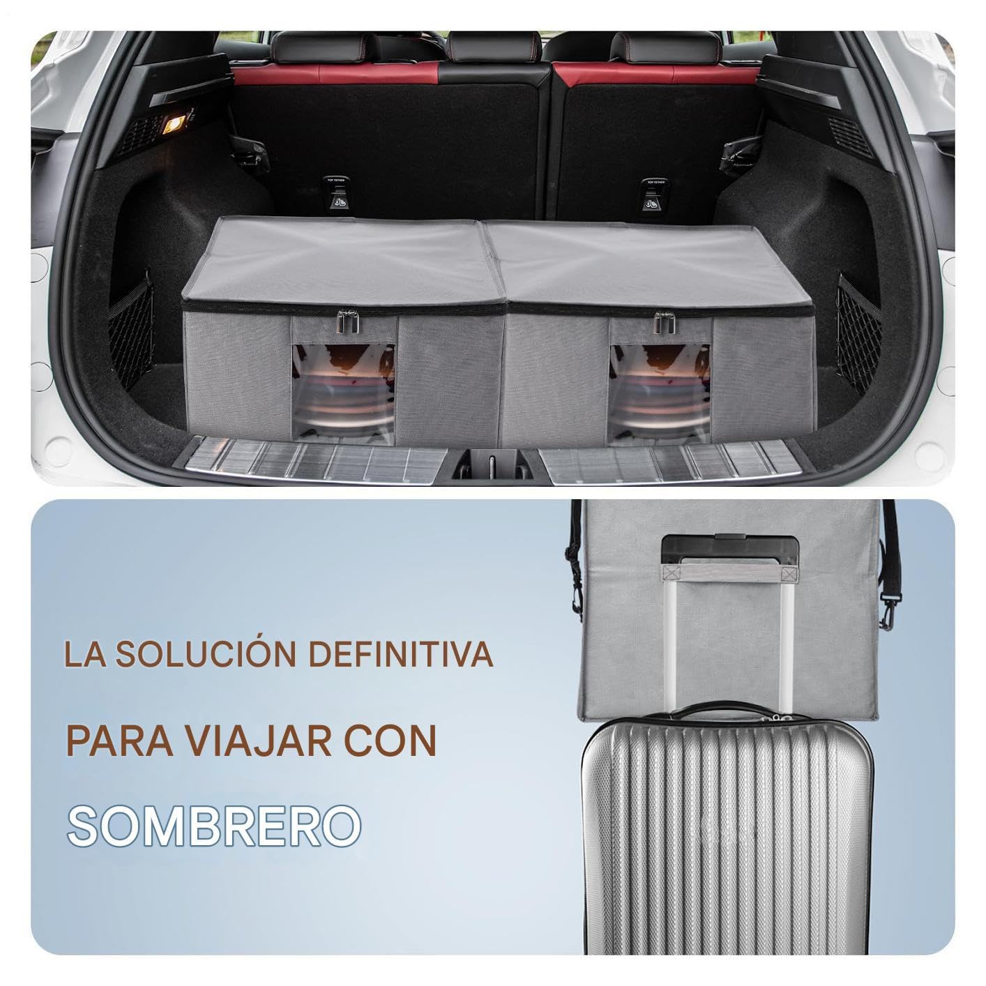 Genérico Sombrerera de Almacenamiento y Organización para Gorras | Transportador De Sombreros De Ala Ancha Para Viajes para Hogar, Dormitorio, Armario, Vestidor, Viajes y Vacaciones