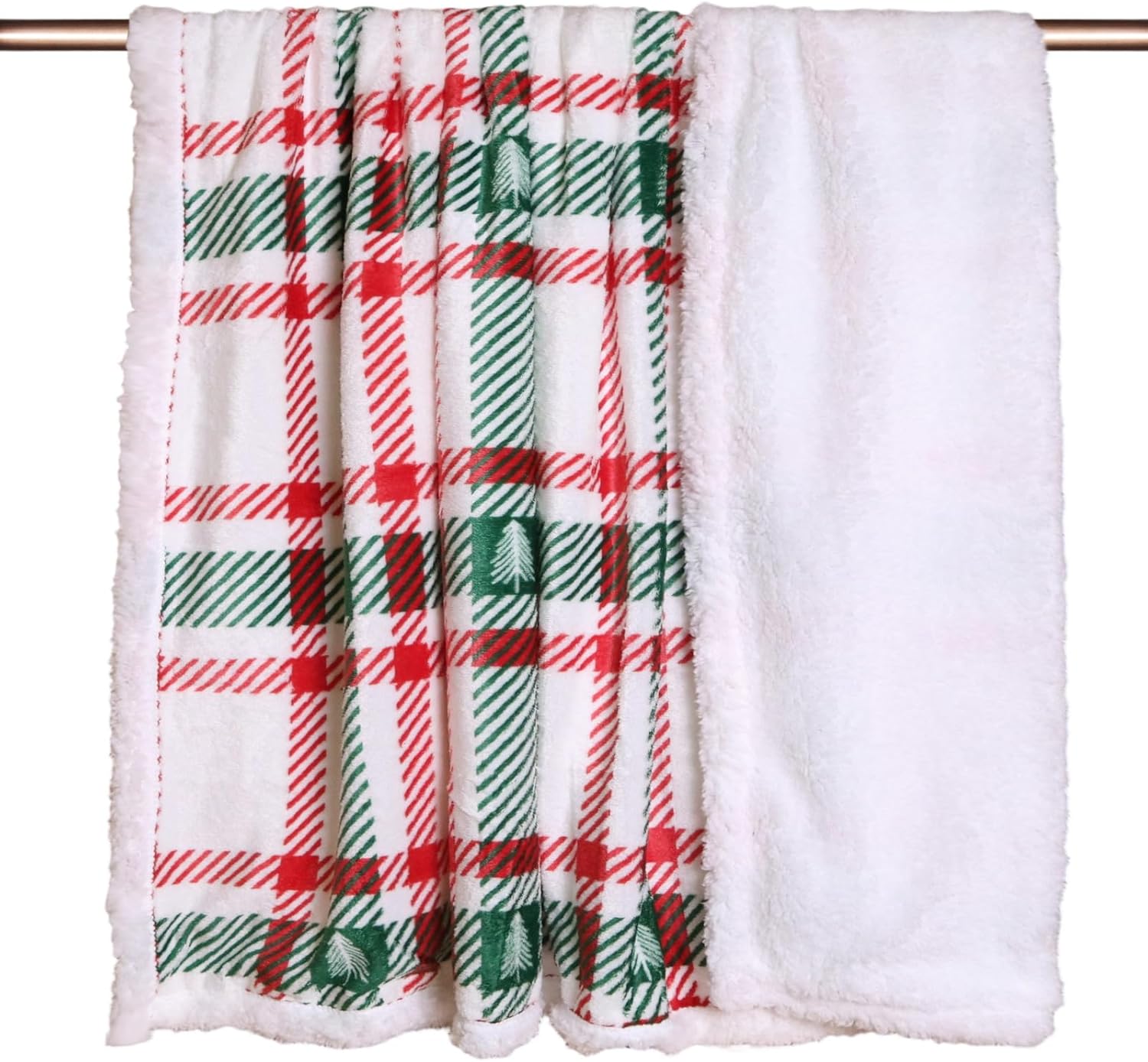Gogreen Christmas Sherpa Fleece Twin Blanket for Couch Bed Sofa Adults -Soft and Warm Blanket for Winter, Thick and Fuzzy Throw Blanket (Twin - 60" x 80") - R