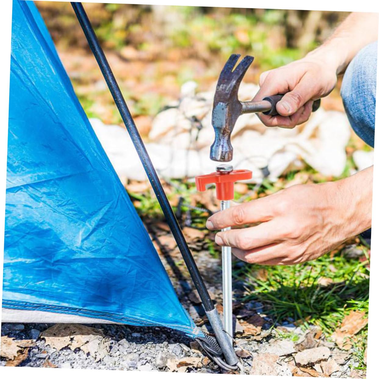 Kisangel 12 Piezas Piquetas para Camping Estacas Resistente para Tiendas con Diseño Práctico para Viento Accesorios de Acampada para de y Hielo