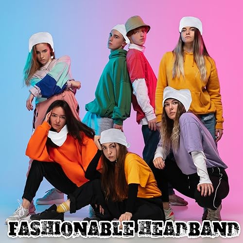 Miniatura 5 de Preboun Sublimation Blank Bandana Polyester Bandana Bulk Unisex Bandanas Handkerchiefs White Hand Towels, 22 x 22 Inch