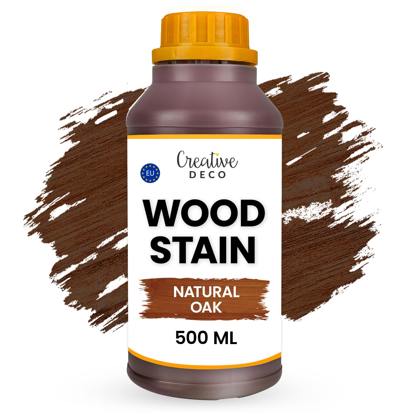 Creative Deco Water Based Natural Oak Wood Stain Indoor | 500ml | Varnish for Wallpaper Concrete Brick Wood Panelling | Finish SurfaceProtection | Quick Drying | Not-Toxic & Non-Yellowing