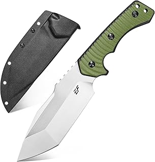 Eafengrow EF142 Fixed Blade Knife 2.2" Width DC53 Steel Blade Two Tone G10 Handle Full Tang Fixed Knifes EDC Straight Knife for Outdoor Adventure Camping Hunting Bushcraft (Silver) - Eafengrow