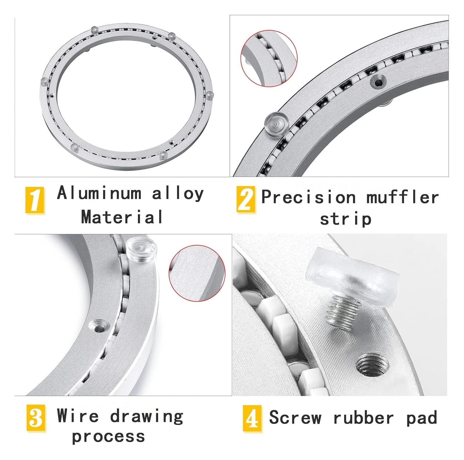 Tavolo girato, Cuscinetto di base for ambienti pesanti, cuscinetto a sfera con rotazione a 360°, giradischi display TV grandi dimensioni(8 inches (200mm))