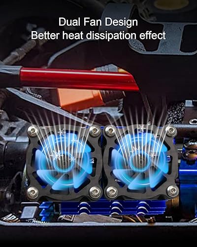 Miniatura 2 de Ventiladores de refrigeración de motor de automóvil a control remoto, gemelos, 1.181 in, 28000 rpm, ventilador de motor con disipador de calor de
