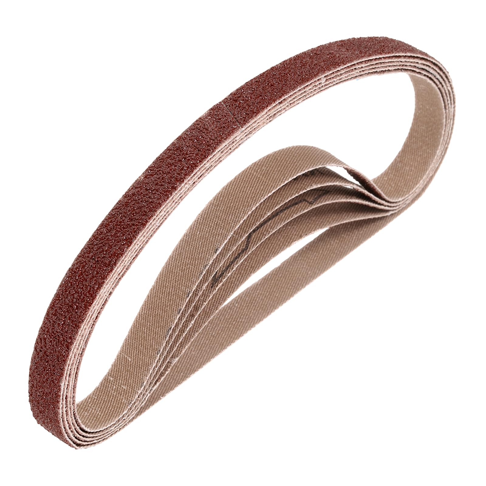 sourcing map 10mm x 533mm Sanding Belts, 5 Pcs 40 Grits Aluminum Oxide Abrasive Belt Sander File Belt for Woodworking, Metal Polishing, Knife Sharpener
