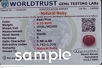 Vista 5 de Piedra preciosa de rubí certificada en laboratorio, natural, 100% real, ovalada, piedra suelta, 3.5