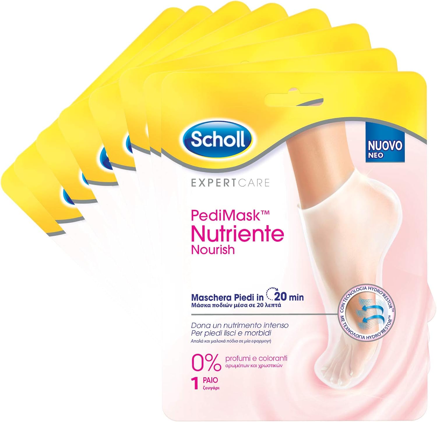 8x Scholl ExpertCare PediMask voedend – 0% geur- en kleurstoffen