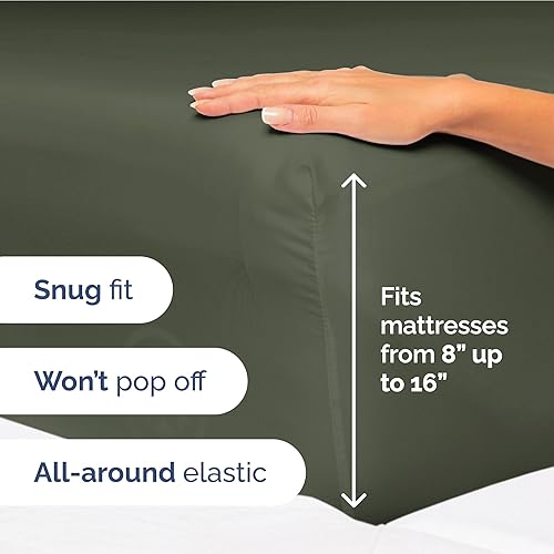 Vista 1062 de Juego de sábanas de 4 piezas tamaño king, extrasuaves, transpirables y refrescantes con esquinas profundas, sábanas de fácil ajuste y sin arrugas