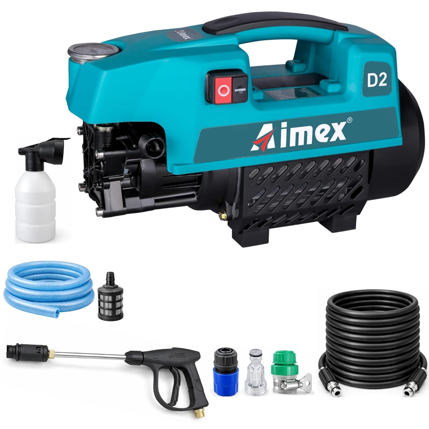 Aimex D2 1800W High Pressure Washer 120 Bar, 10L/Min Flow, 8m Hose Pipe, Portable Car Washer Machine, Power Washer for Car, Bike & Home Cleaning-image-23