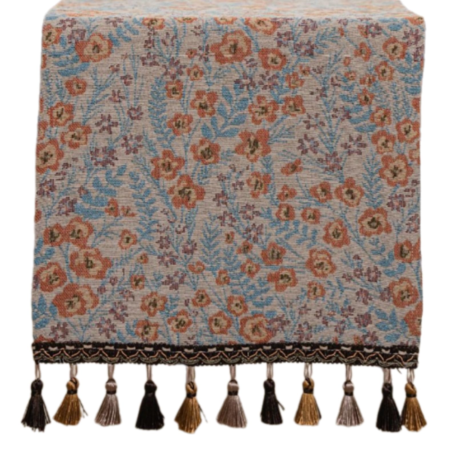 Kalttoy Tasseled Table Runner Tablecloth Polyester Cotton Blend Table Cloth for Farmhouse Wedding Party Decoration Vintaged Setting