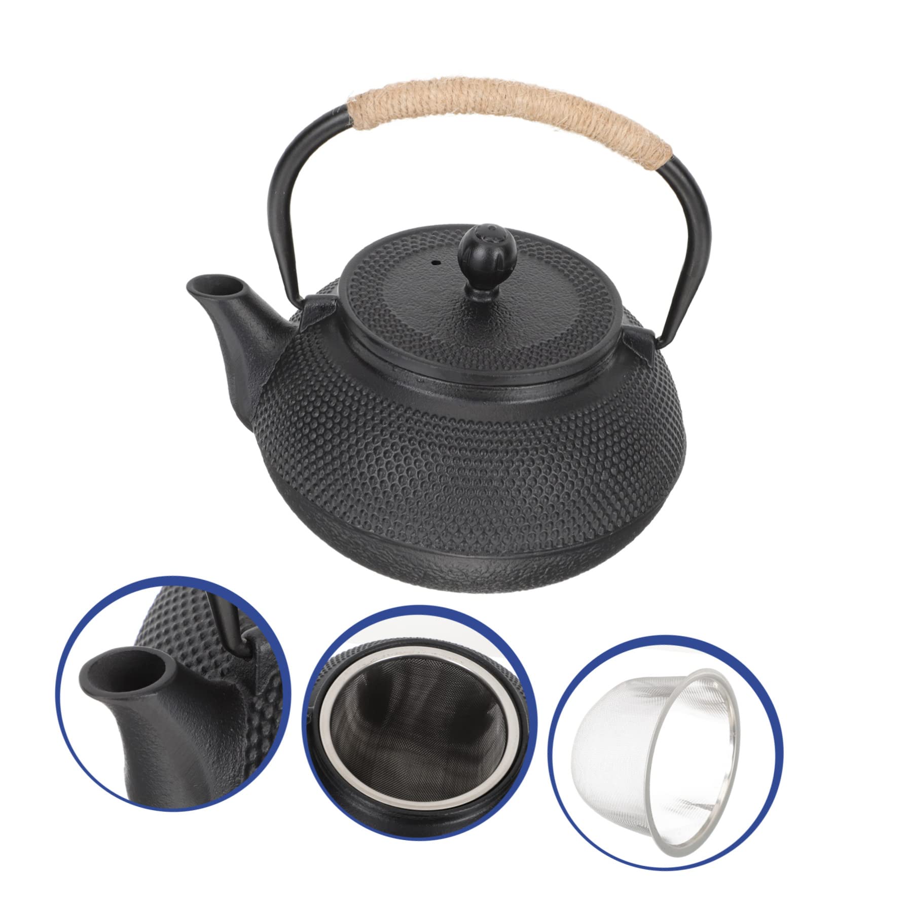 Tetera De Hierro Fundido De Diseño Japonés Retro De 800 Ml Con Asa De Metal Tetera De Escritorio Para Té