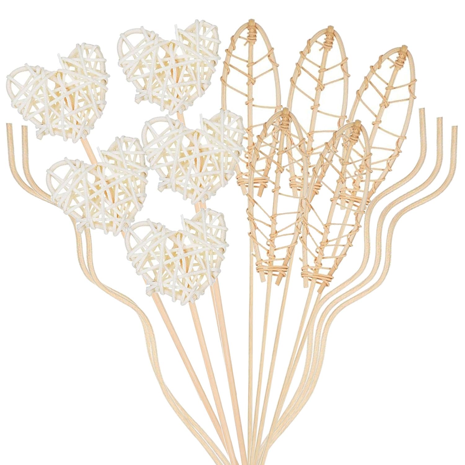 SKYPRO Reed Diffuser Stick,15Pcs Natural Rattan Flower Reed Fragrance Diffuser Set, Fragrance Diffuser Replacement Rattan Sticks Home Decor (Primary Color)