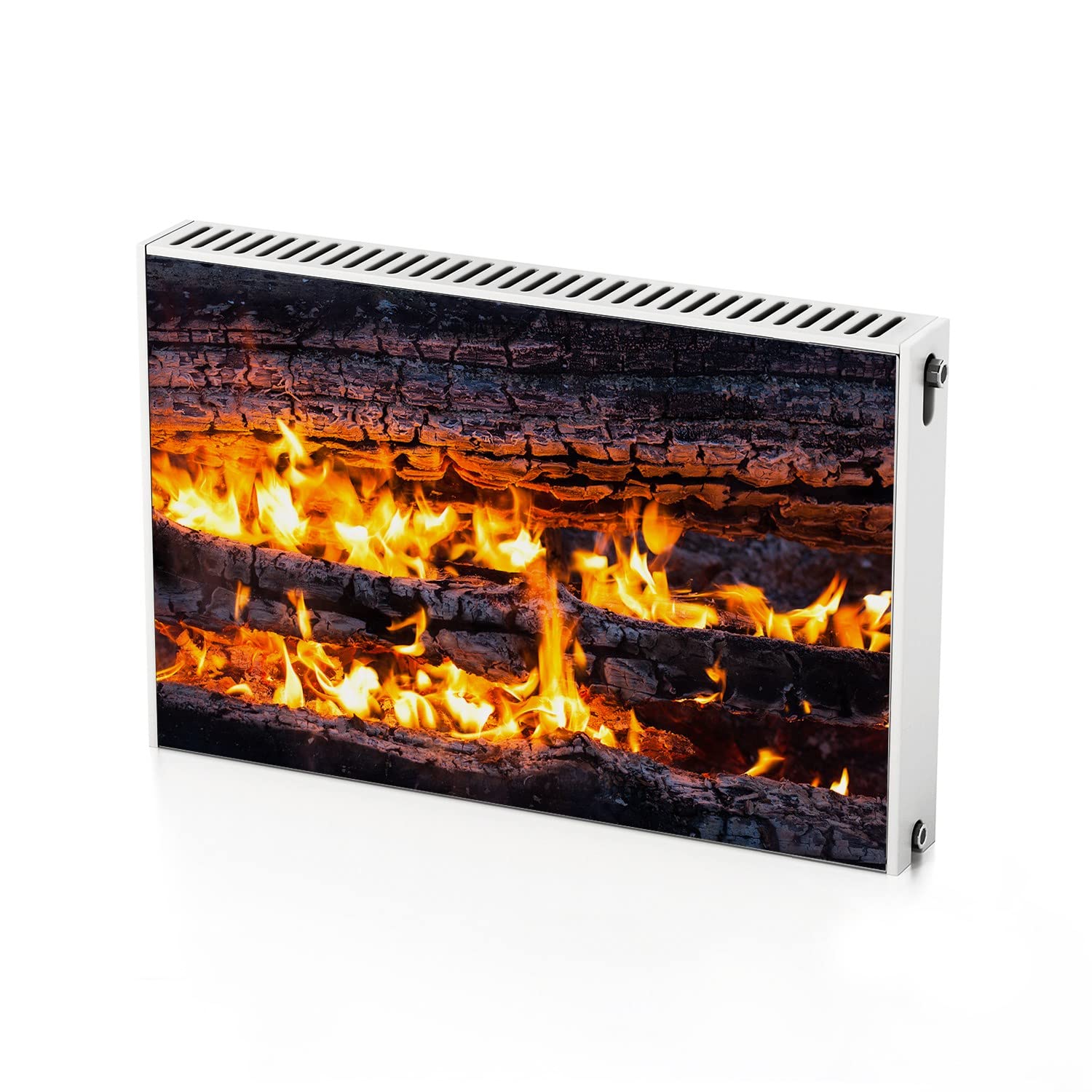 Autocollant de radiateur magnétique en bois de feu 90x60 cm pour habillage de chauffage