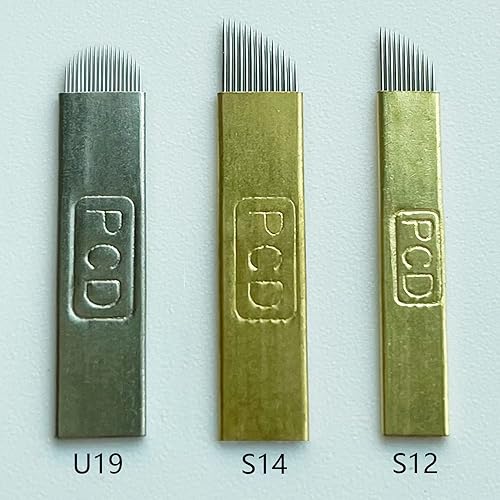 Miniatura 9 de S7 30 agujas de microblading con 0.008 in de diámetro, agujas de tatuaje manual de cejas de maquillaje permanente, hojas de microblading - azul 7