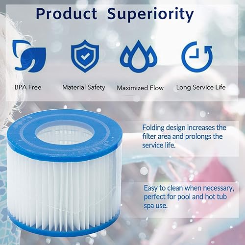 Miniatura 2 de IMee Filtro de piscina tipo VI para spa, filtros de bañera de hidromasaje tipo VI, filtro de piscina 8 PCS