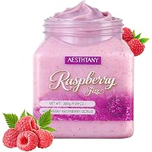 Turmeric Body Scrub &Avocado Face & Body ScrubMoisturizing and Exfoliating Body, Face, Hand, Foot Scrub,Deep Cleansing 350ml 280g, raspberry