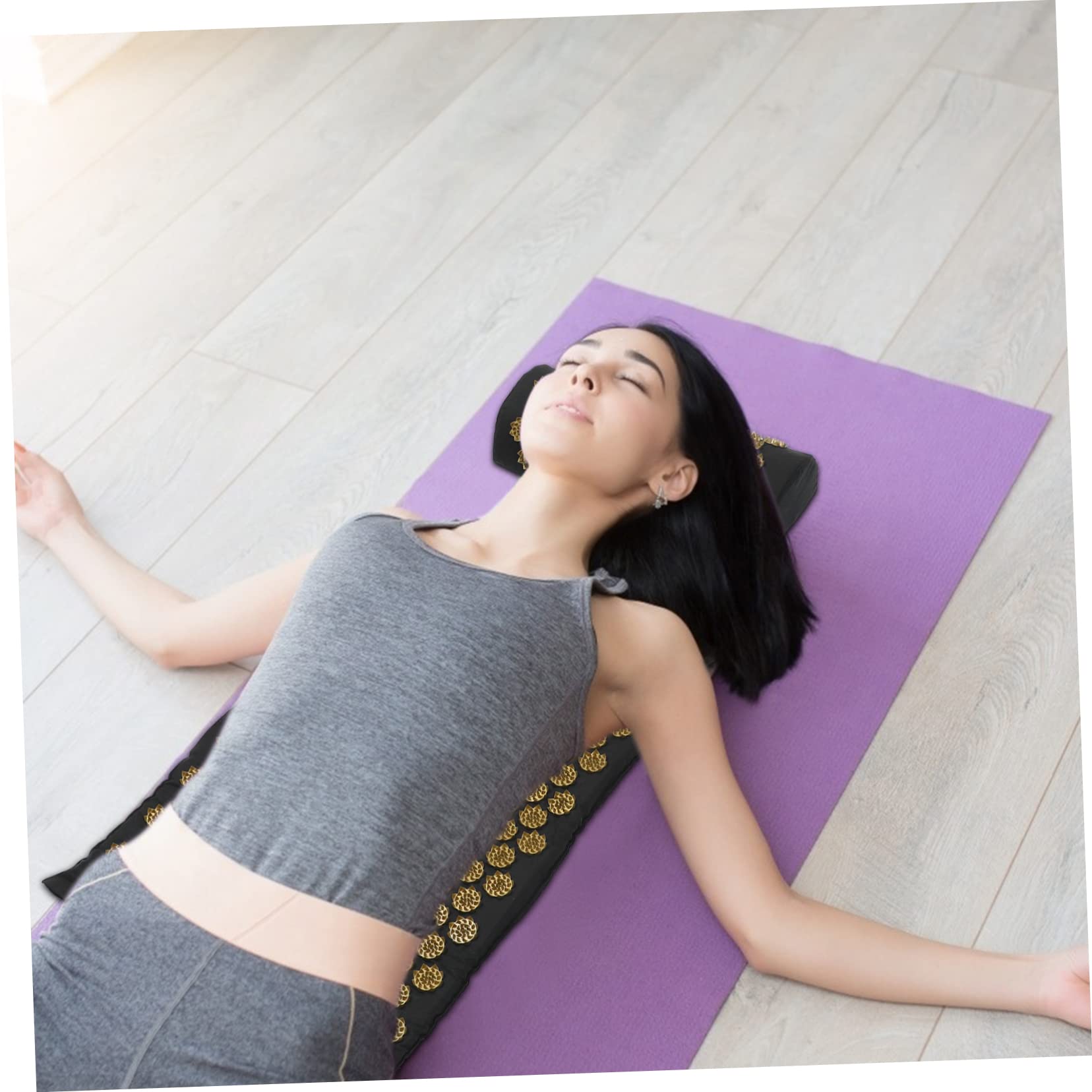 Healeved Set 2 Cuscini e Tappetino Massaggianti per Agopressione con Punti Shiatsu, Cotone Traspirante, Antidolorifico per Collo, Schiena e Corpo, Accessorio Benessere per Adulti, Anziani