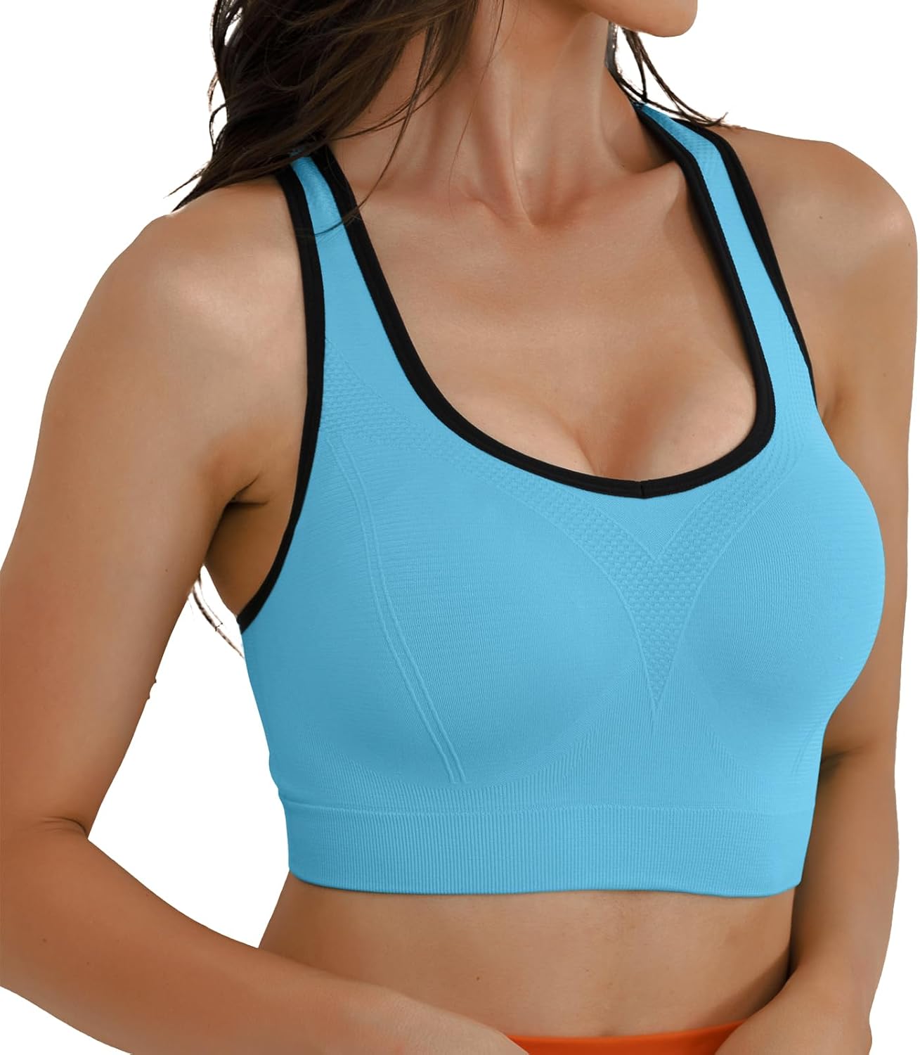 Match Racerback Sports Bras for Women – Padded Seamless Strappy Workout Tops for Yoga Gym Runing Fitness Sports Bras - Image 5