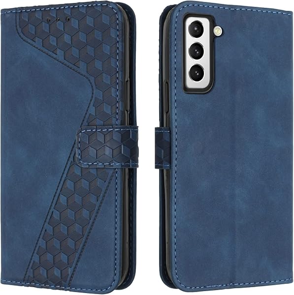 Compatible With Samsung Galaxy S21 Case, Wallet Case PU Premium Leather with Card holder Slots Magnetic Shockproof Protect Flip Cover Bookstyle Phone Cases Cover for Samsung S21 (Blue) - 1