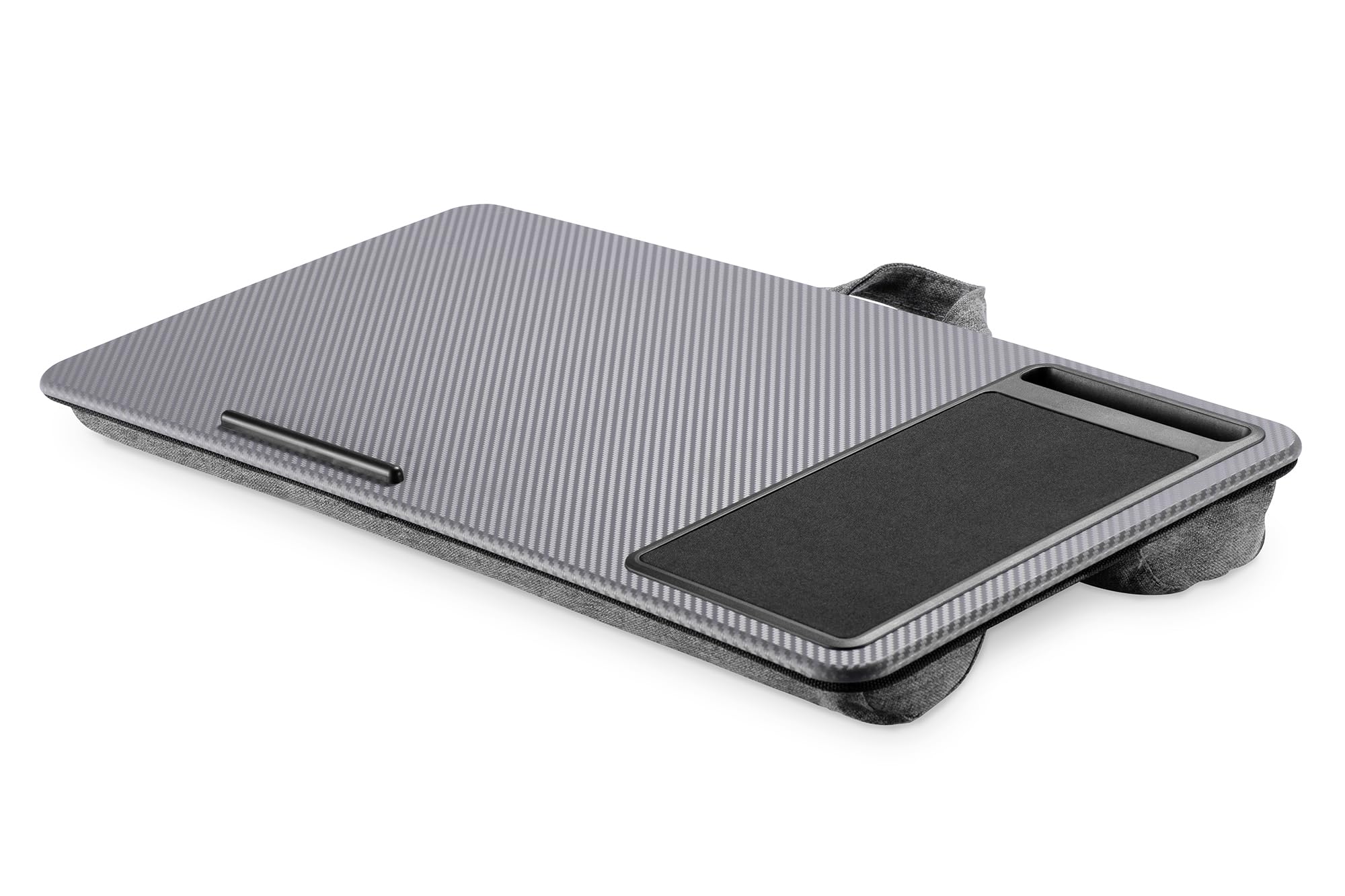 DIGITUS Notebook Kissen - mit Smartphone-Halterung - für 17" Laptops - Laptopunterlage - zum bequemen Arbeiten vom Sofa oder Bett aus - Grau