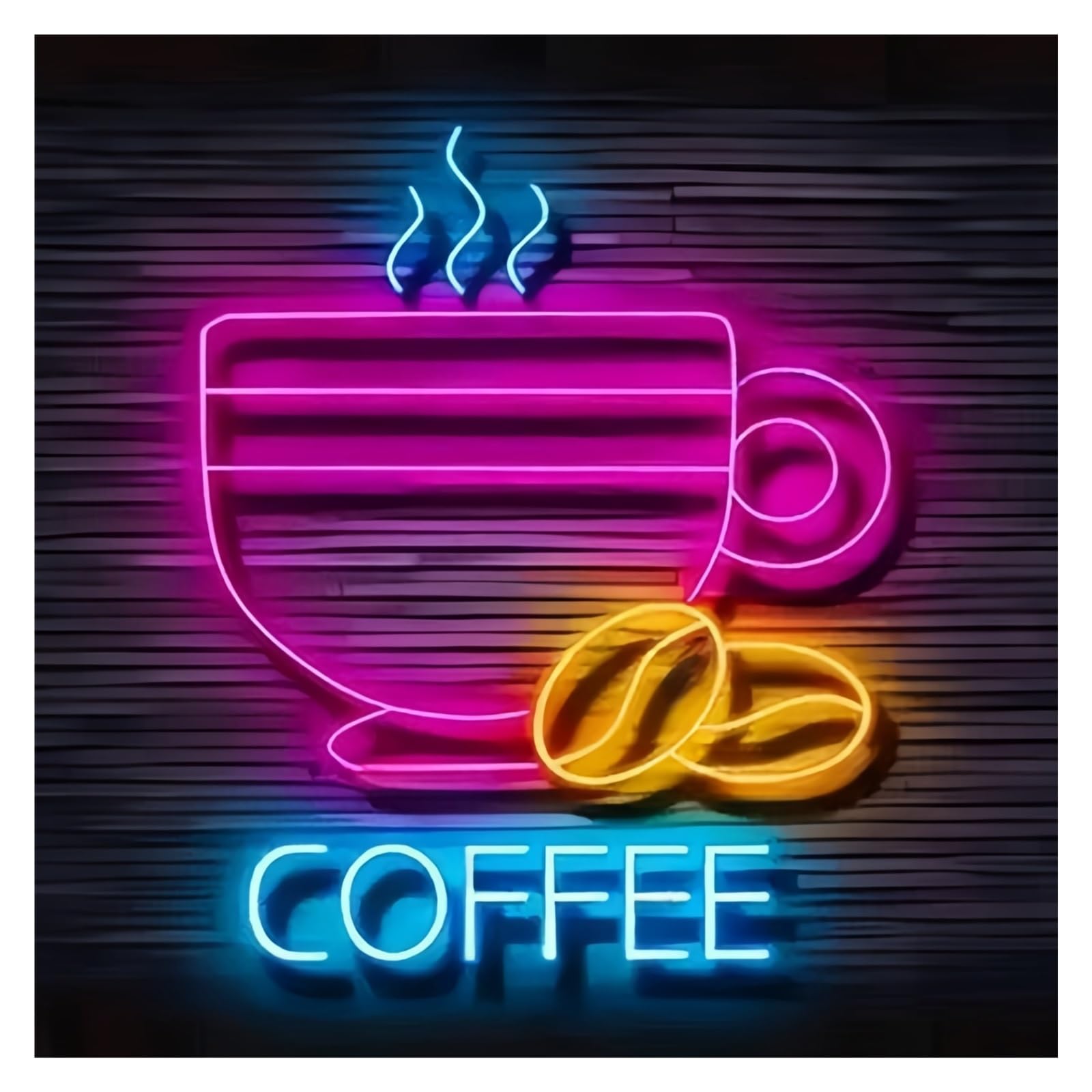 LEMST Signs Lamp Coffee Neon Sign USB Powered Adjustable Brightness Neon Lights Suitable for Hung On The Door Wall and Balconies 25cmx30cm