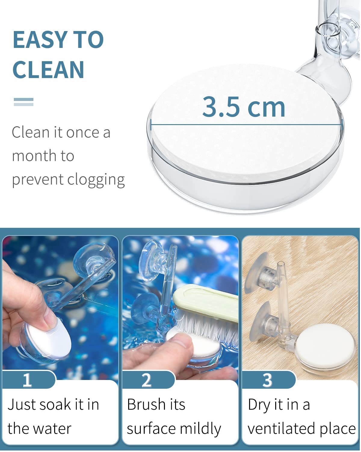 2 Pietre Porose Per Acquario Pawfly - 10cm, Diffusore Bolle | Per Vasche Piccole | Con Ventosa - Foto 3