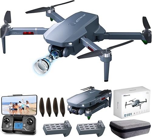 Miniatura 1 de Dron motor sin escobillas con doble cámara real 1080P WiFi RC Quadcopter control remoto aviones de largo alcance FPV avión regalo para adultos niños