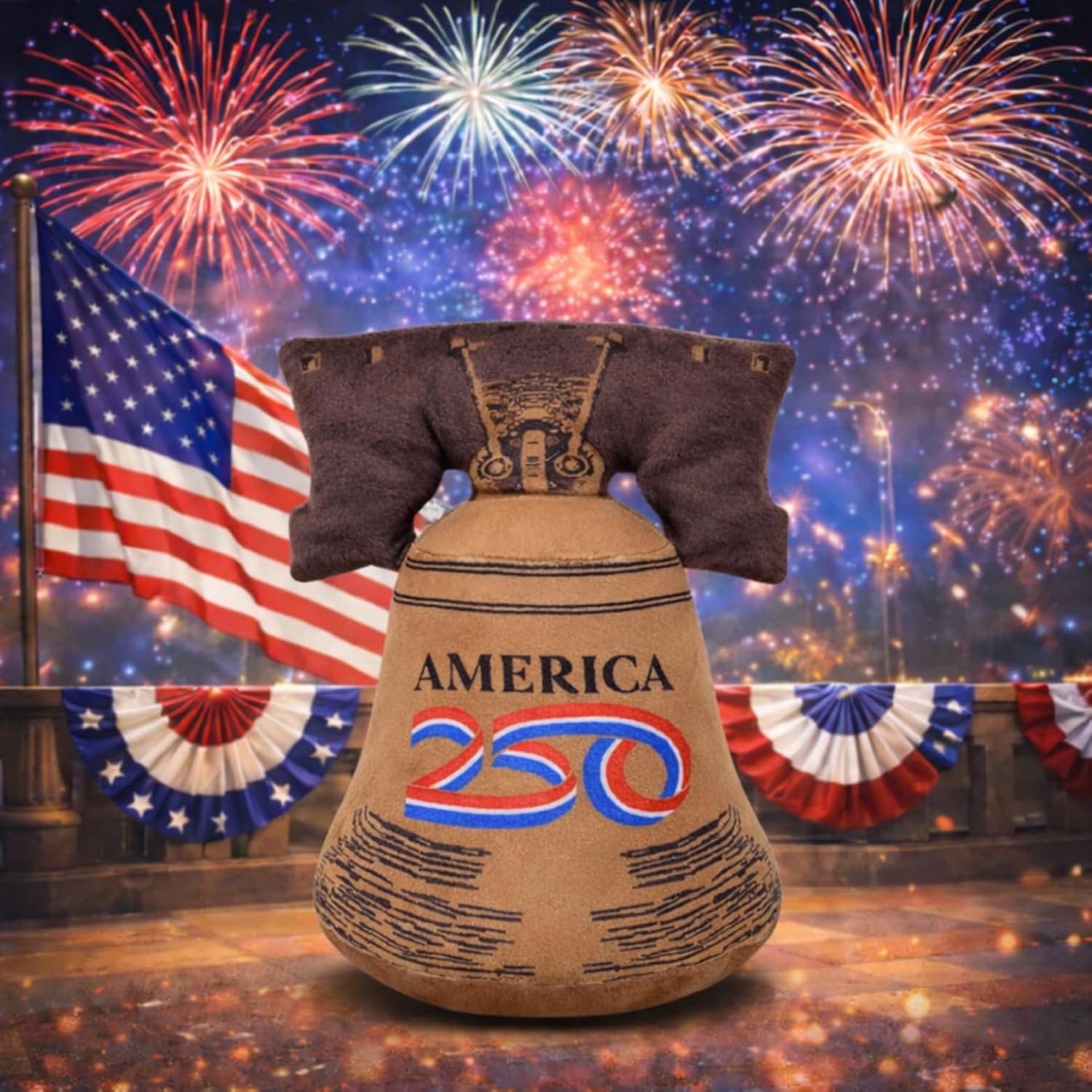 America 250 8” Liberty Bell Midori Sitting Plushie – Official Chibi Plush – Sustainable + Handcrafted