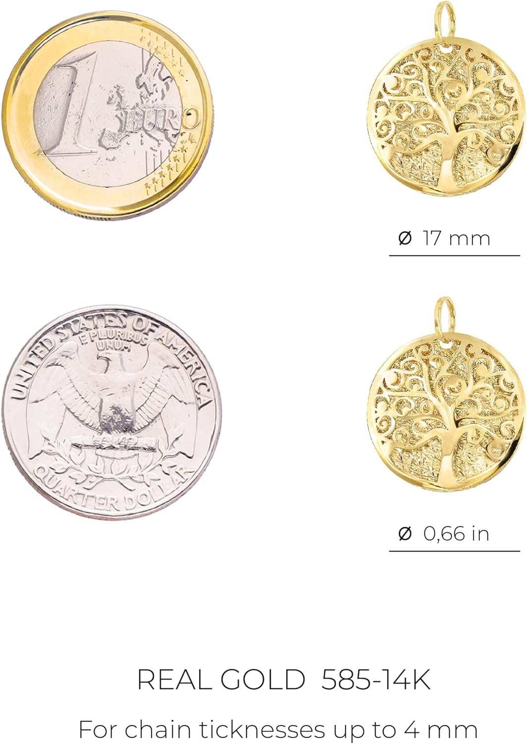 forme di Lucchetta - Small Tree of Life Pendant Charm in 14K Yellow Gold