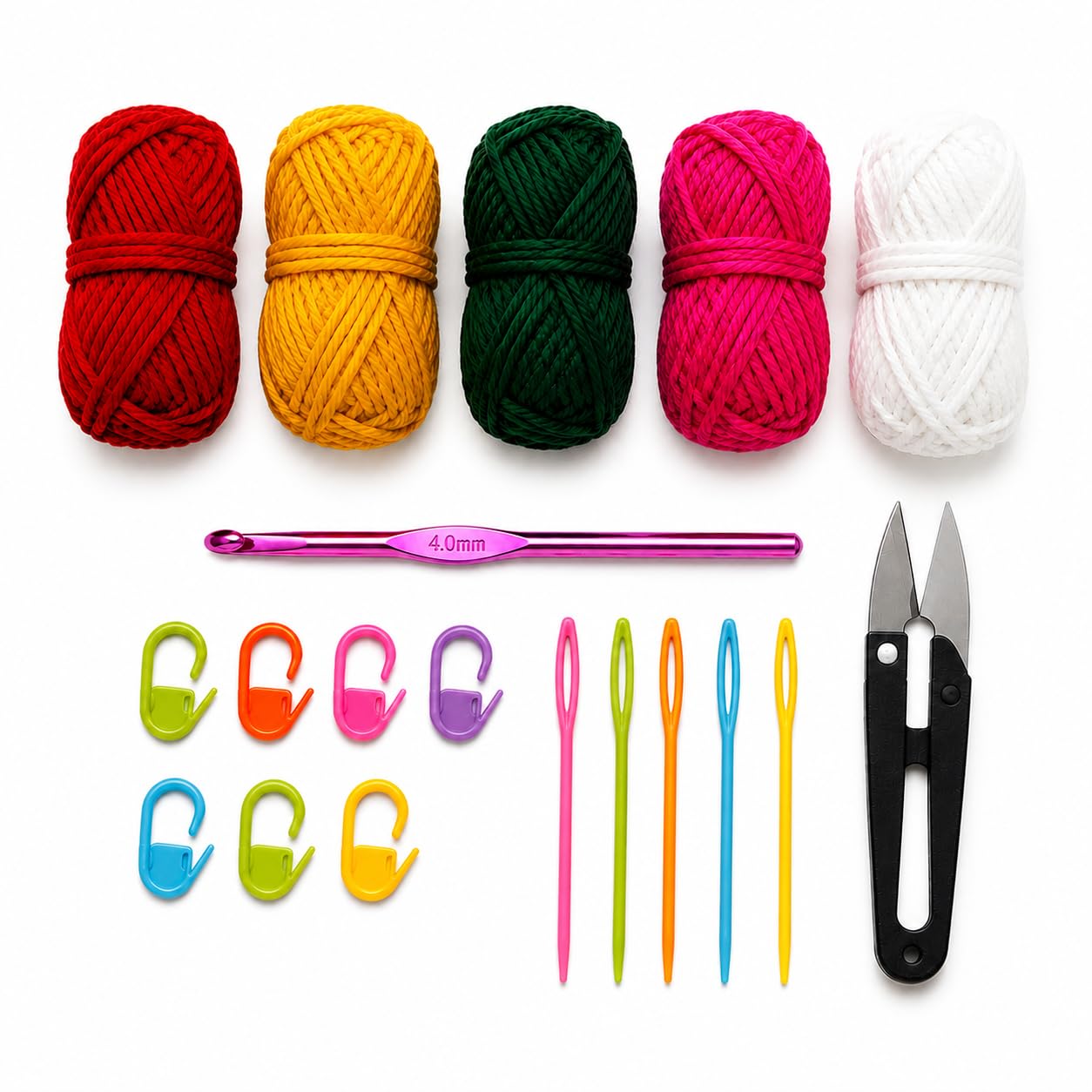 Akaar Beginner Crochet Kit for Adults & Kids | 5 Yarn Colors, Crochet Hook, Stitch Markers, Yarn Needles & Thread Snips | DIY Craft Starter Set for Learning Crochet-image-45