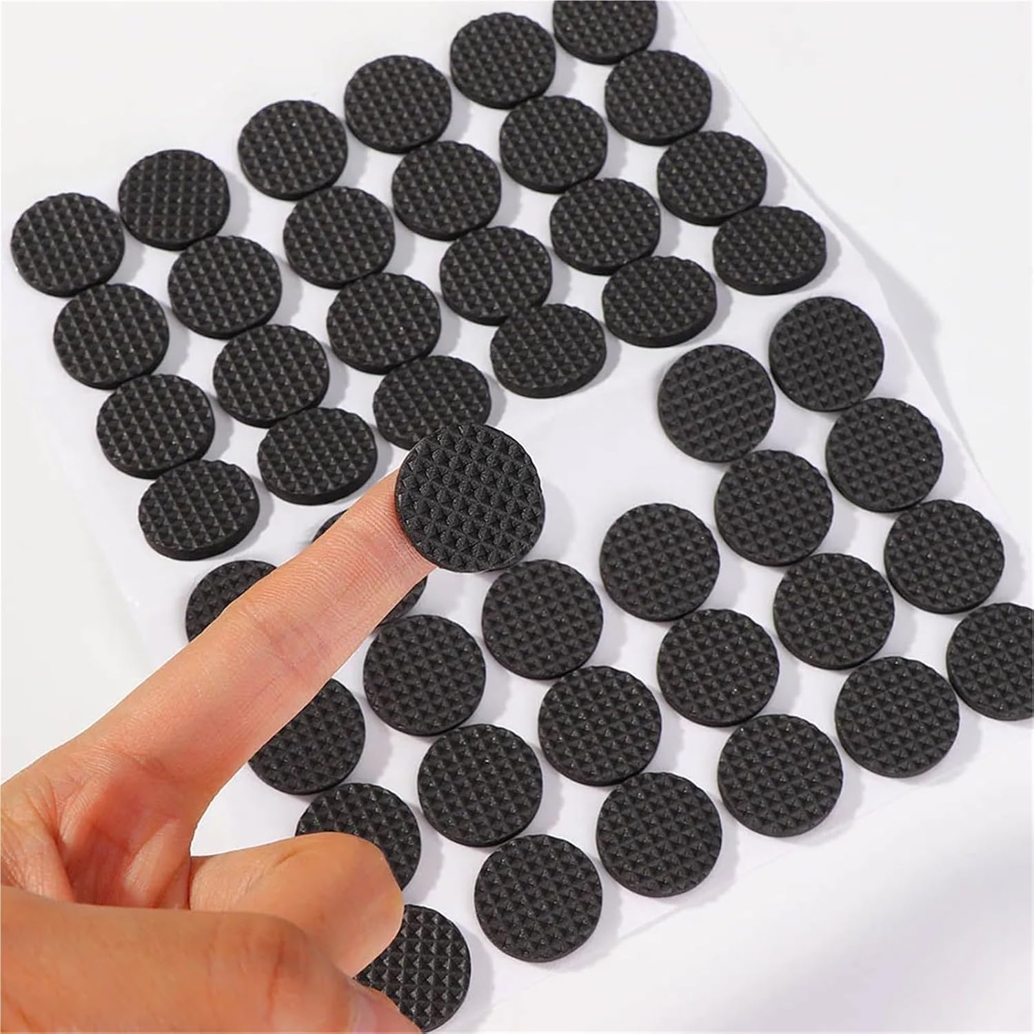 48Pcs Furniture Rubber Leg Feet Felt Pads Anti Slip Self Adhesive for Sofa Chair/Table/Desk Floor Damper Protectors Mat for Furniture(Round)
