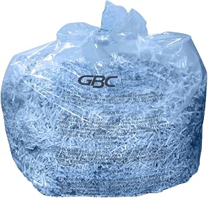 GBC Shredder Bags, Tear Resistant Plastic, 25-Pack (1765015) | 48”H x 15”W x 18”D, 5000 Series, 30 Gallons, For Models: 600X, 600M, 750X, 750M, X26-32, M20-32
