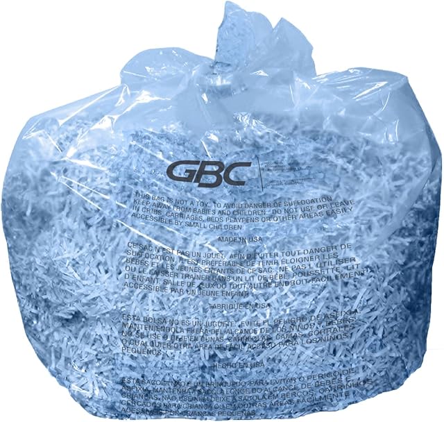 GBC Sacs de shredder, en plastique résistant à la déchirure, 25-Pack (1765015) | 48 H x 15 W x 18 D, 5000 Series, 30 Gallons, pour modèles: 600X, 600M, 750X, 750M, X26-32, M20-32