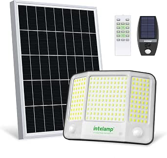 Intelamp Solar Flood Lights Outdoor Waterproof 20000mAh 4000LM Linkable