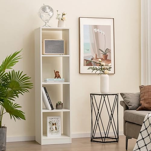 Miniatura 2 de LOKO Estantería vertical de 4 cubos, estantería independiente estrecha de 56 pulgadas de alto con accesorios anti-caída, organizador de