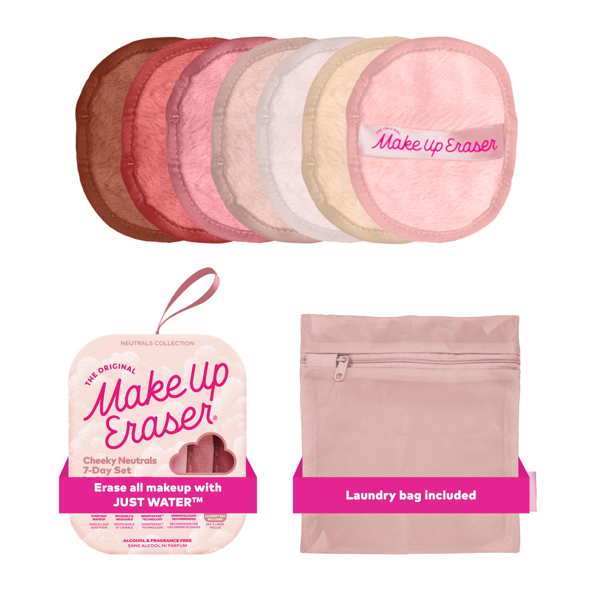 The Original Makeup Eraser, 7-Day Set, Erase All Makeup with Just Water, Including Waterproof Mascara, Eyeliner, Foundation, Lipstick, Sunscreen, and More! 7ct