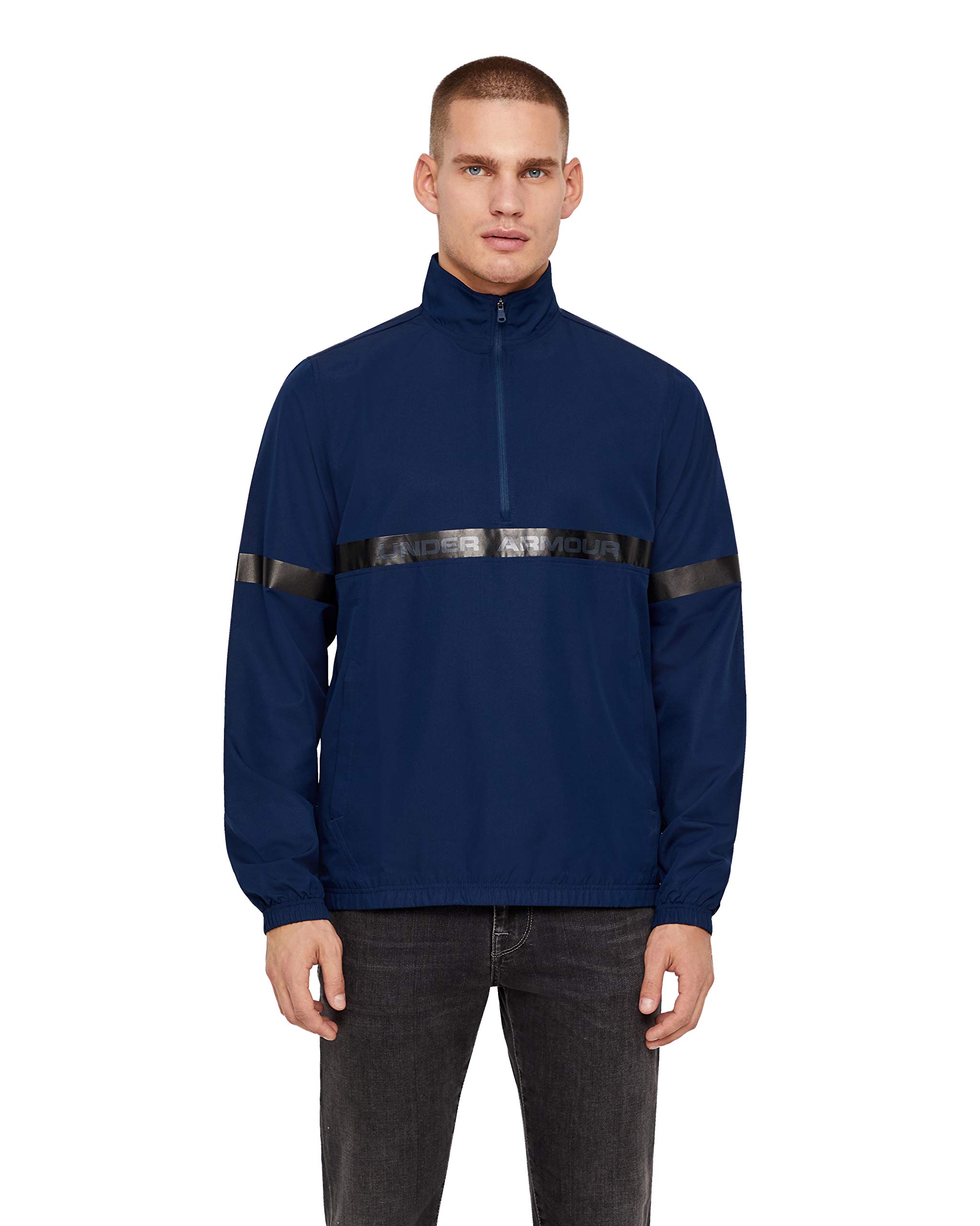 Sudadera Under Armour Sport Style Woven para hombre con cremallera un medio en color negro 6
