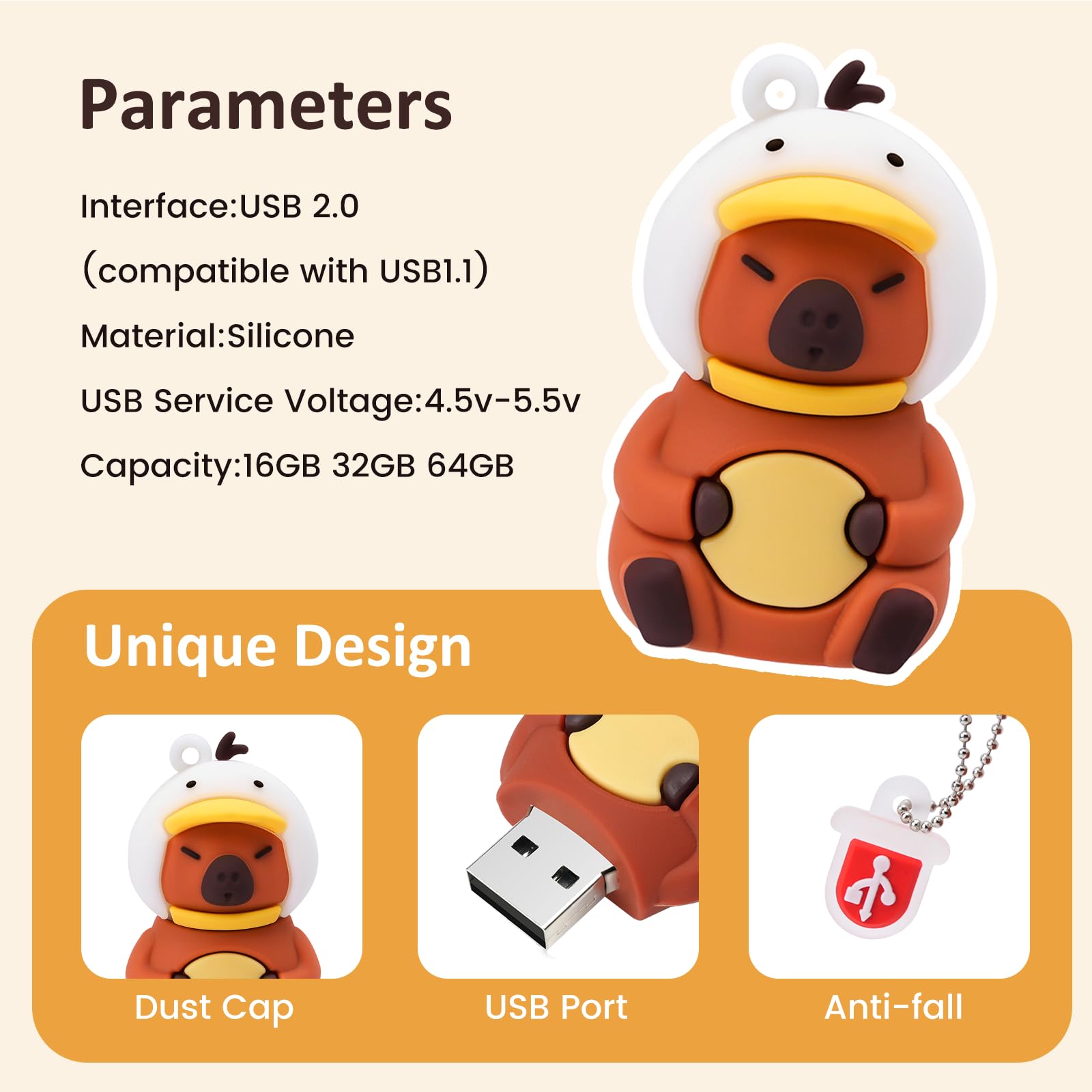 Uroczy pendrive USB 16 GB szybki pendrive USB Capybara Memory Stick odpowiednie prezenty dla dzieci studentów