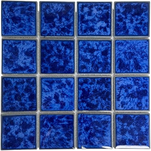 Miniatura 10 de Tenedos TPACFD-PL - Azulejo cuadrado de porcelana con efecto de salpicaduras de agua azul ultramarino de 3 x 3 pulgadas para cocina, baño, ducha