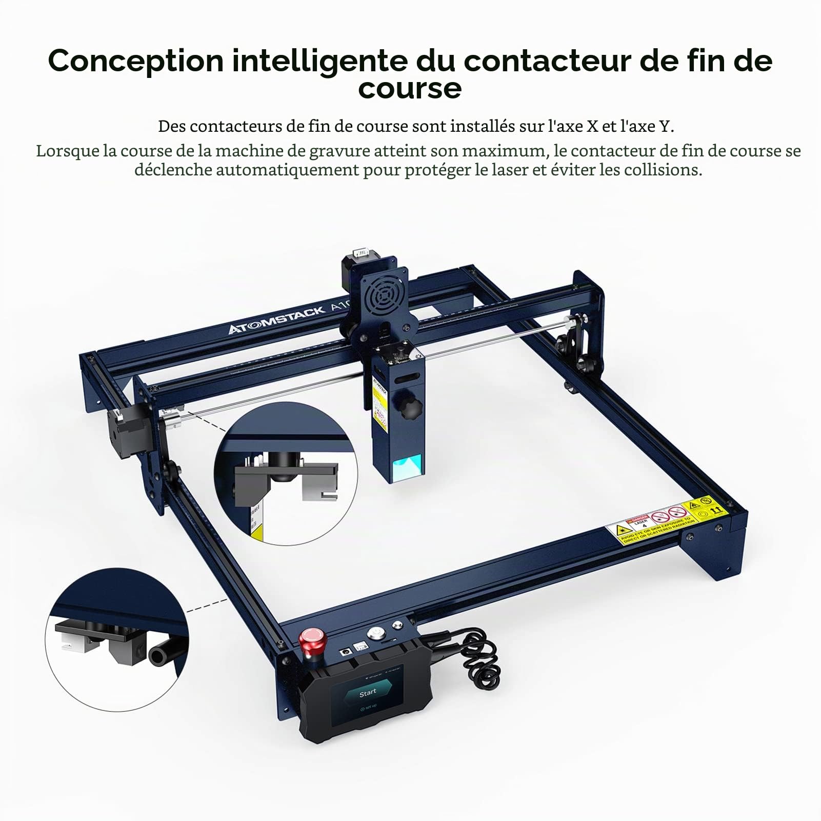 ATOMSTACK A10 PRO Machine de gravure et découpe CNC haute précision laser gravure laser de grande surface 410 x 400 mm, 10W, mise au point 0,08 mm