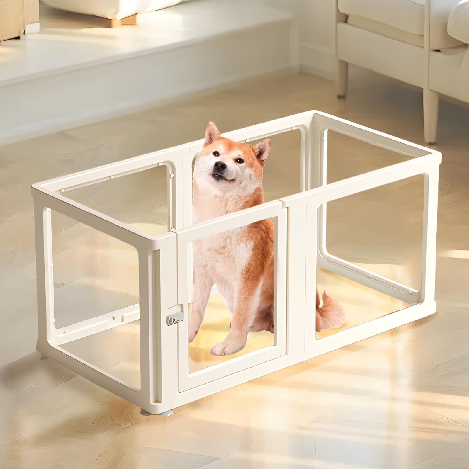犬　うさぎ　ダブルルーム ペットサークル 透明　クリア　錆びない　ゲージ 楽天市場】ペットサークル 犬 サークル 室内 ドア付き 滑り止め