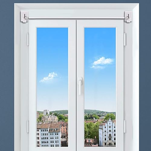 Vista 7 de Shappy Alambre de cortina con ganchos autoadhesivos, 19.7 ft, 20 pies, 8 pares de ganchos y ojos para barra de cortina de red