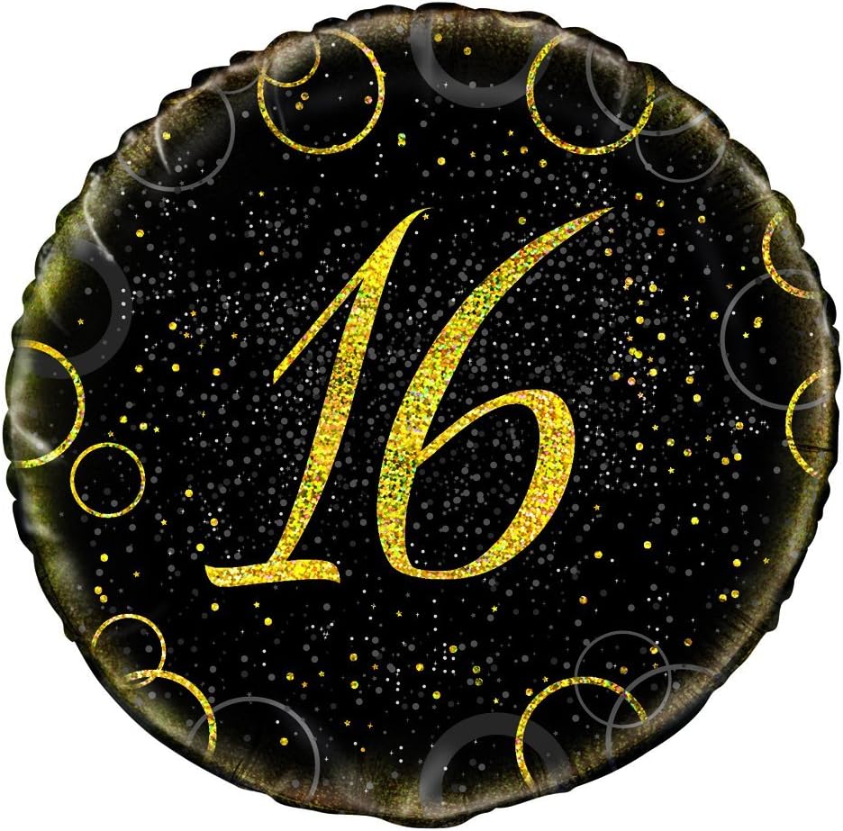 Unique Party 55831-18" Glitz Gold Foil 16th Birthday Balloon