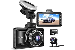 AZDOME M10 1080P Dual Dash Cam Front and Rear, Free 64GB Micro SD Card