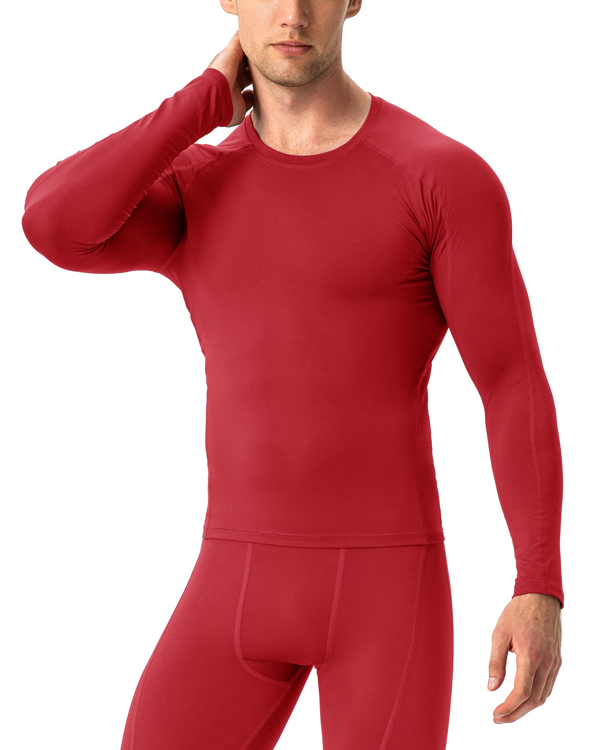 Queerier Camisetas de compresión para Hombre, de Manga Larga, Transpirables, para Gimnasio, Entrenamiento, Correr, para Hombre