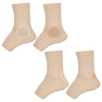 2 Pairs Ice Skating Socks, Figure Skating Socks, Tendon Heel Ankle Protector Padded Guards, Ice Skates Sock Accessories for Front Foot Shin Achilles Ski Splints