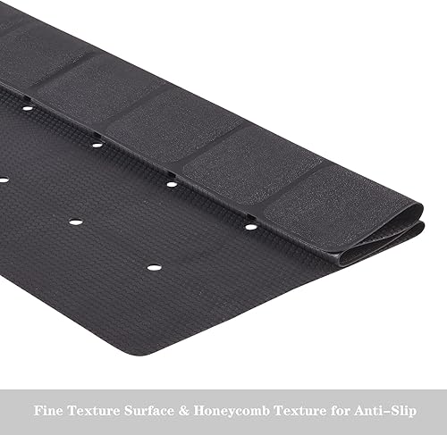 Miniatura 5 de Tapete de ducha para superficie texturizada tapete de ducha antideslizante de silicona sin ventosas plegable, tapete de baño cuadrado para bañera