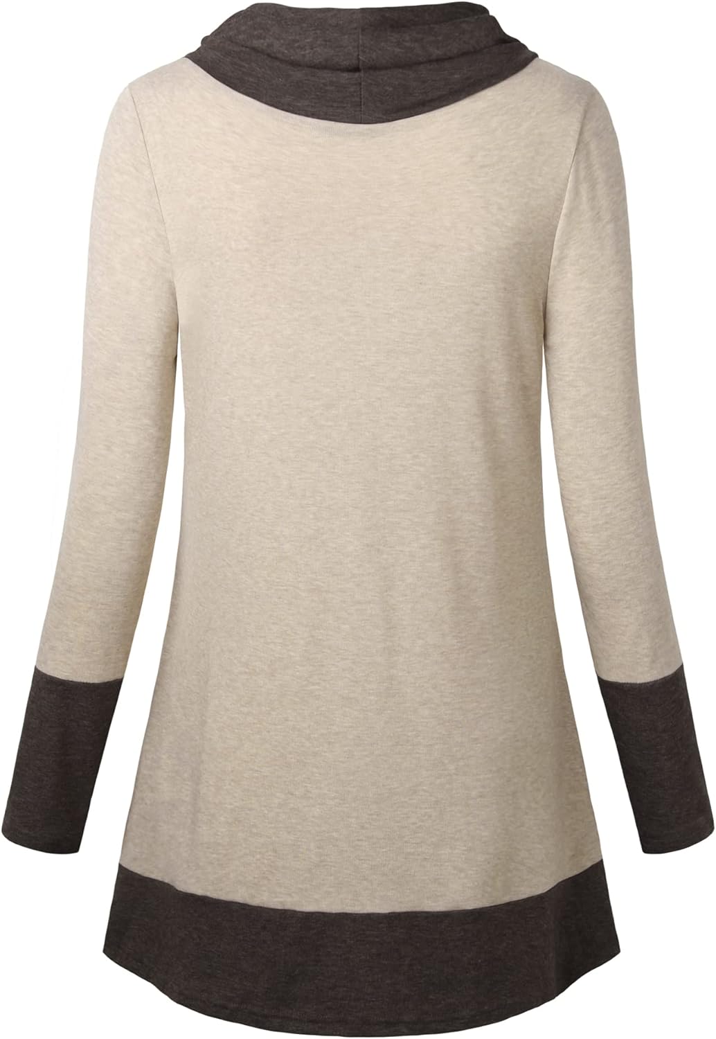 Youtalia Women's Hoodie Sweatshirt Long Sleeve Cowl Neck Pullover Color Block Thin Tunic Top - Image 4