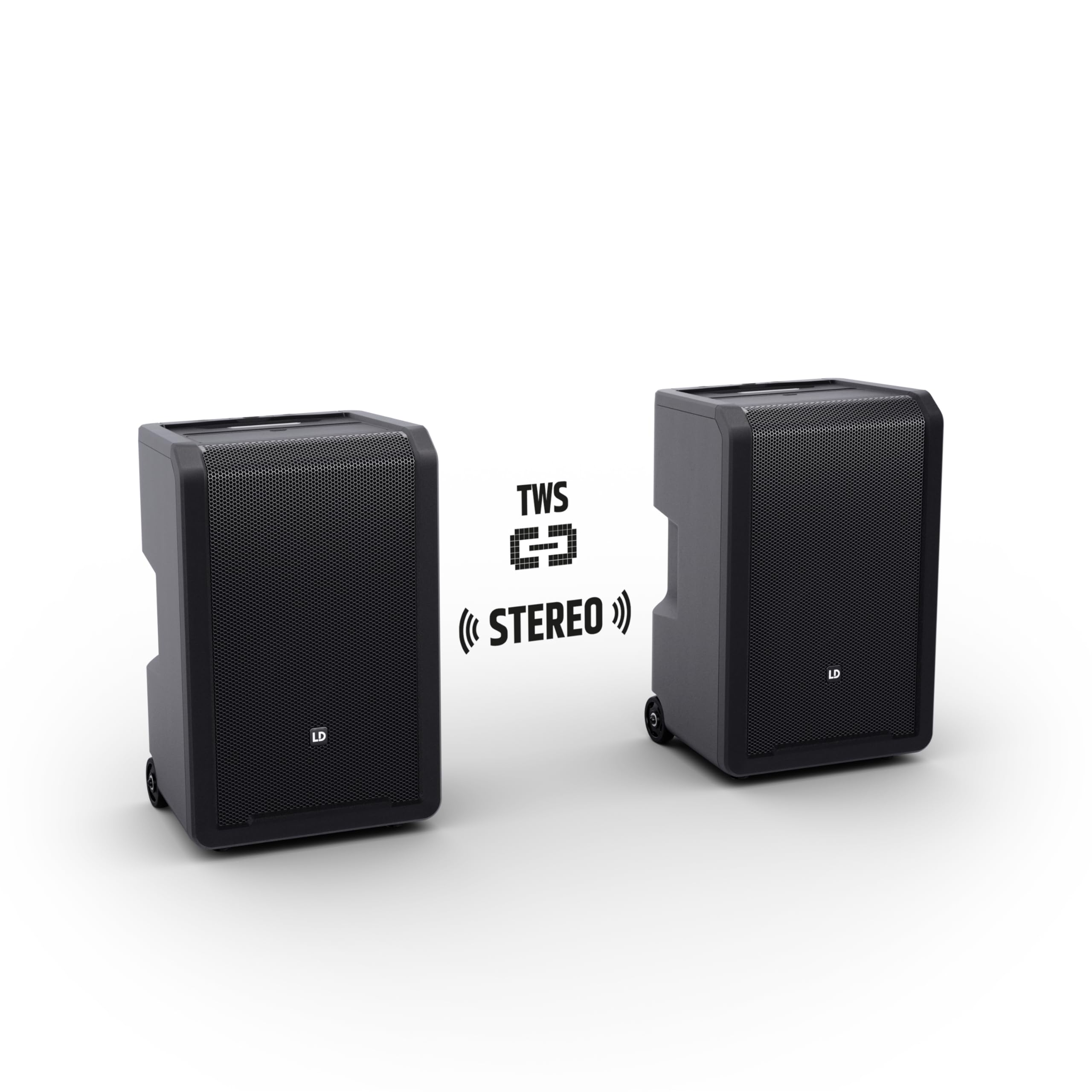 LD SYSTEMS ANNY 10 HHD 2 B8-10" Mobiler Bluetooth PA-Lautsprecher mit Akku, Mixer und 2x Funkmikrofon, schwarz